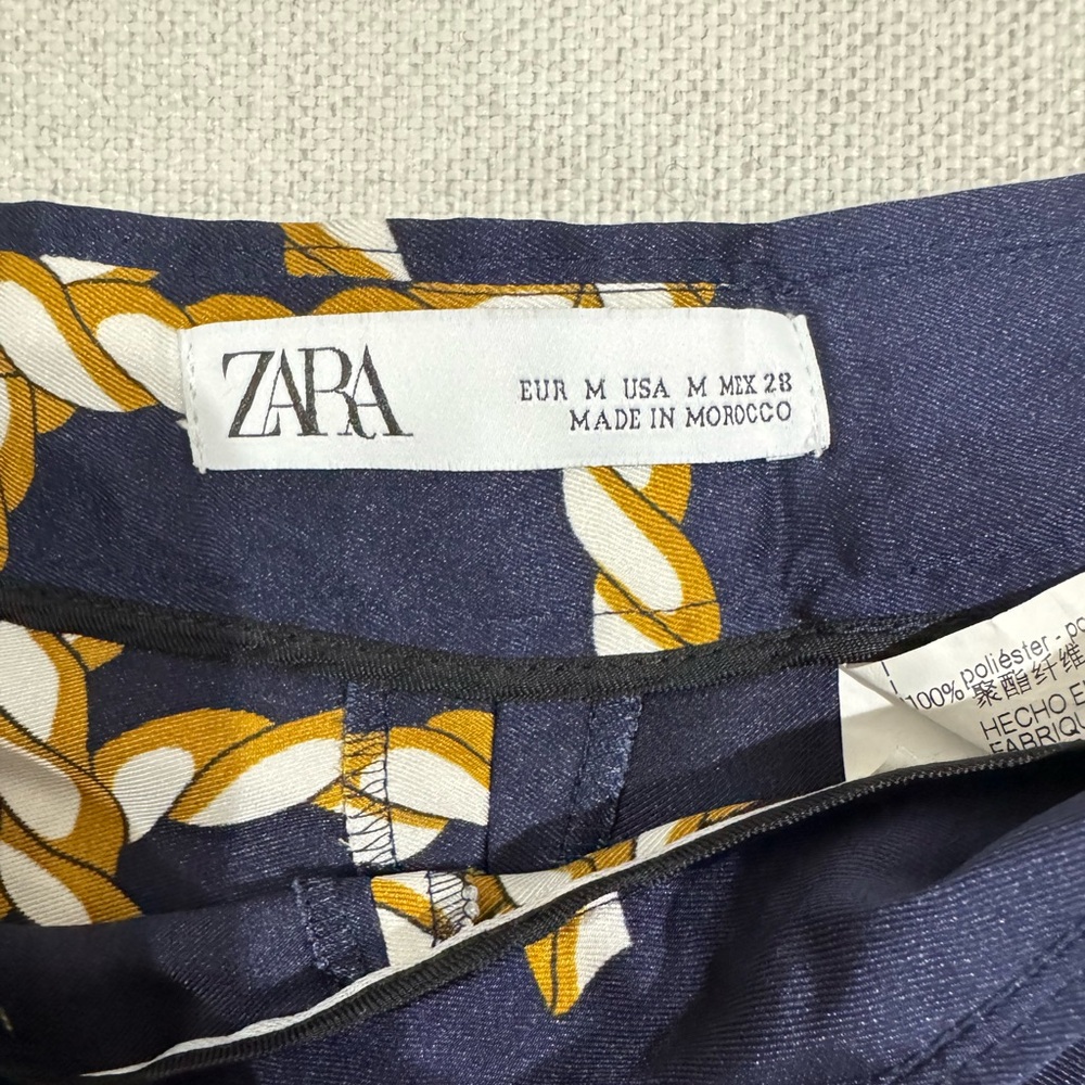 Zara Blue and Gold Rope Pattern Shorts - Picture 6 of 8